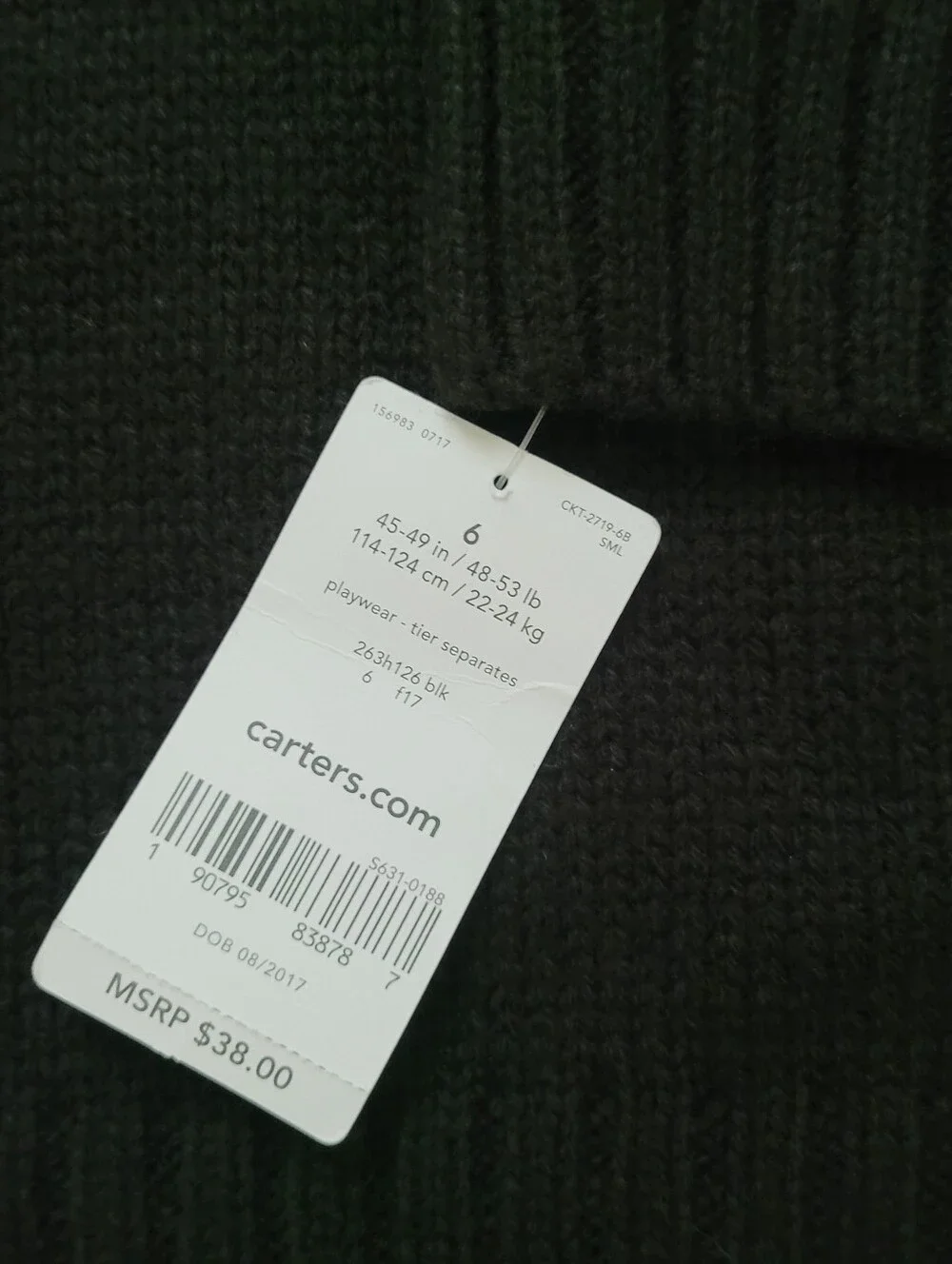 NWT Carter's Boys 6 Knit Winter Sweater Wool Blend